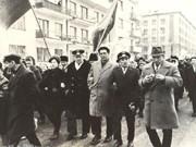 Работники службы РиР на первомайской демонстрации 1969г. На переднем плане: 2-ой справа - Мусорин А.Н., 3-й справа - Ноговицын В.Н.